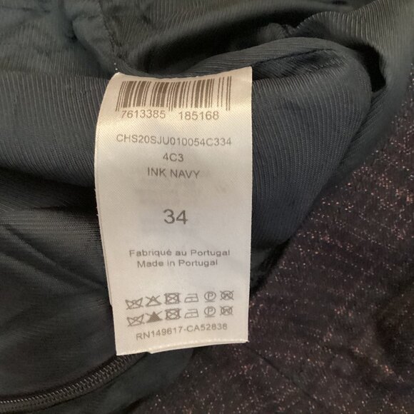 See By Chloé‎ Skirt Size 34 US 0-2 Ink Navy Plaid Cotton Pencil Mini - Picture 9 of 10